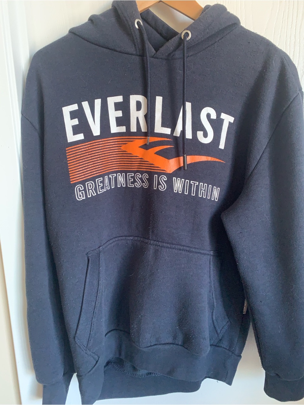 Everlast Navy Pullover Hoodie with Orange Accent